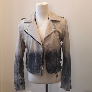DOMA ombré leather motorcycle jacket